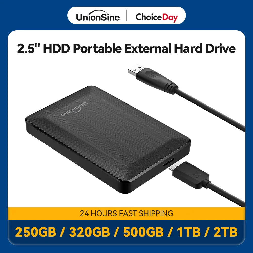 2.5" Portable External Hard Drive 250GB, 320GB, 500GB, 1TB, 2TB | USB 3.0 Storage for PC, Mac, MacBook, Desktop