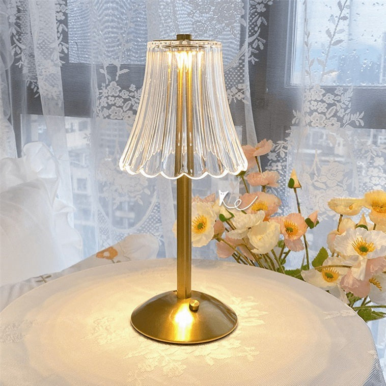 Vintage Golden Crystal Table Lamp