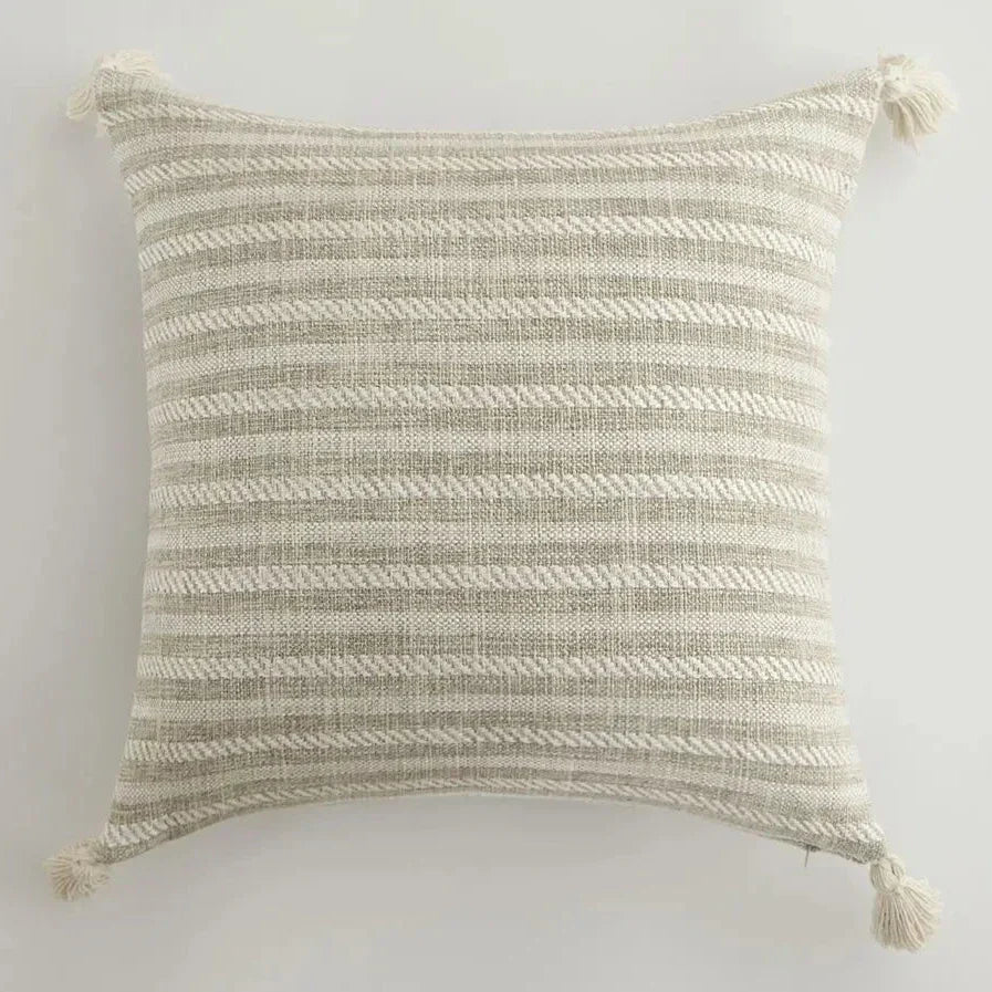 CreamCozy - Housse de coussin décorative avec lin