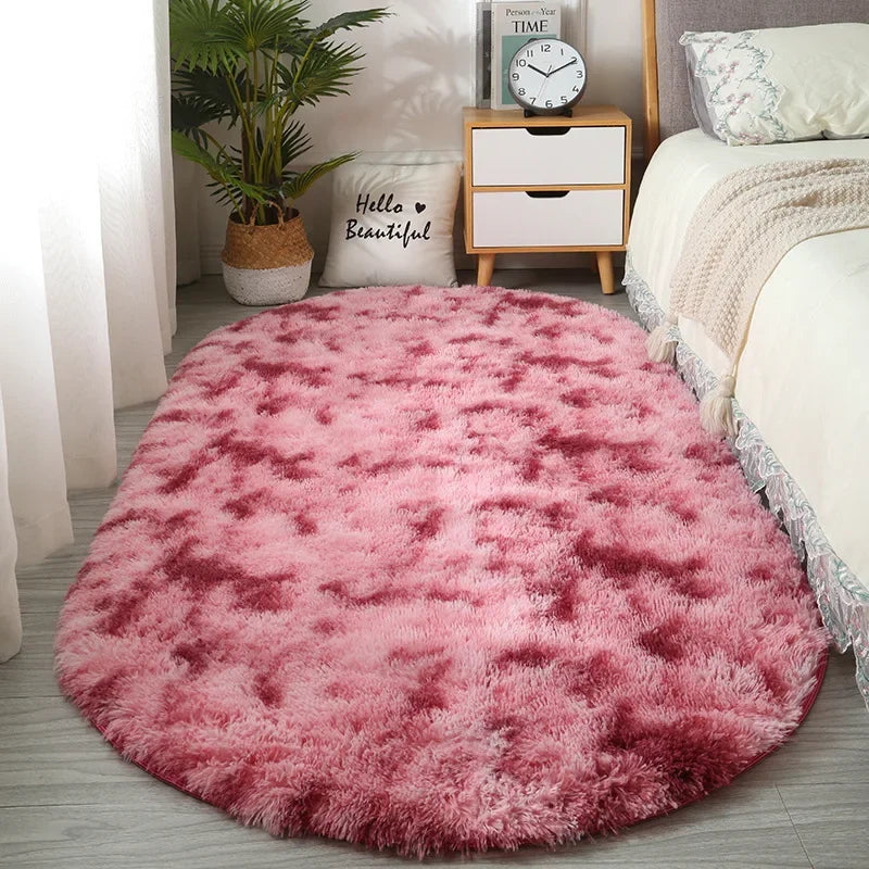 Sara Fluffy Alfombra Antideslizante Tie-Dye – Suave Alfombra de Felpa para Decoración del Hogar