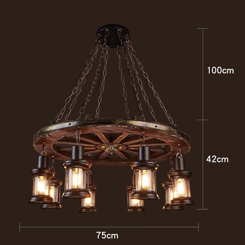 Antique Industrial Retro Wood LED Ceiling