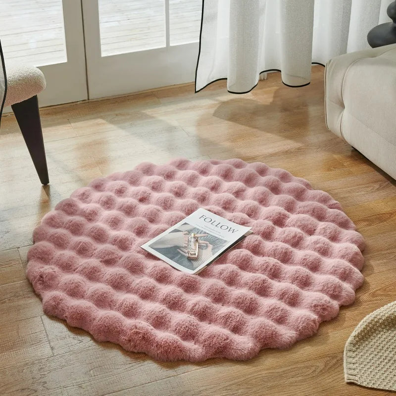 Sara Luxury Faux Fur Round Rug – Ultra Soft, Fluffy & Non-Slip