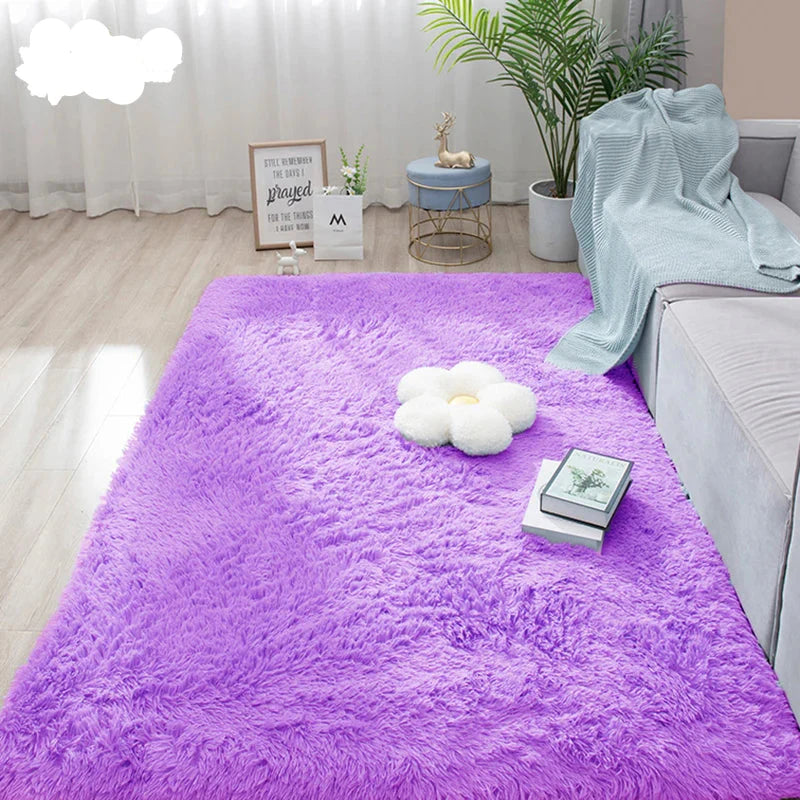 Tapis Shaggy Doux Sara pour Chambre - Tapis Peluche de Style Nordique pour Chambre d'Enfant