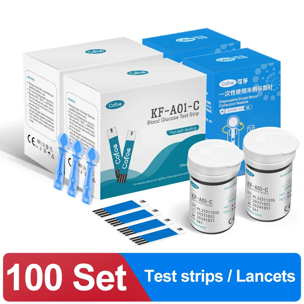 Blood Glucose Meter Kit – Diabetes Glucometer with Test Strips and Lancets