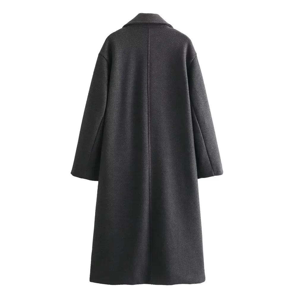 Trine: Wool Blend Autumn/Winter Long Coat/Jacket