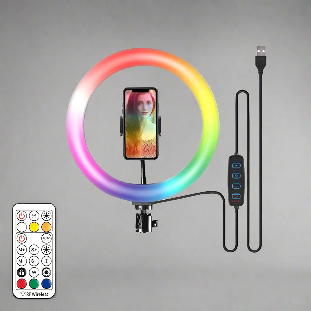 Aurora RGB Ring Light with Remote – Perfect for Videos, Photography & Content Creation