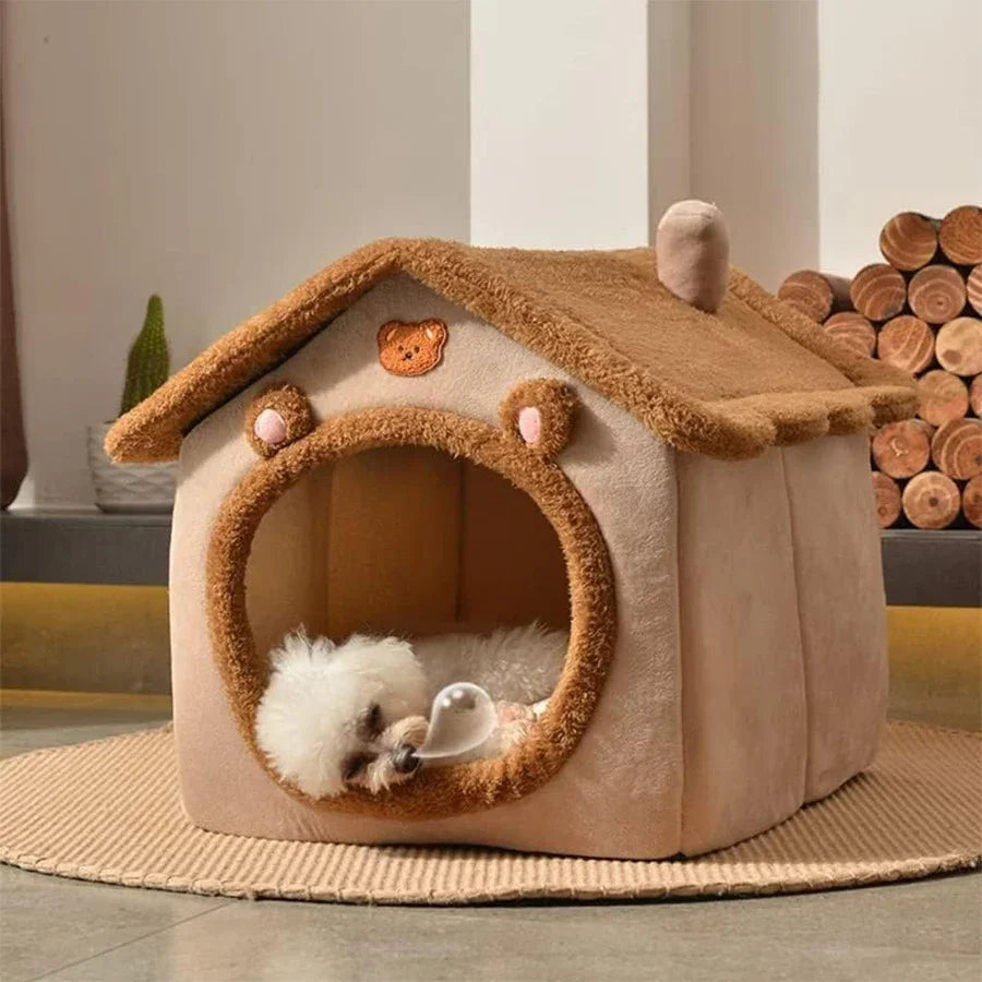 Foldable Pet House - Removable & Washable Cat Cave | Cozy Bed for Small Dogs & Cats