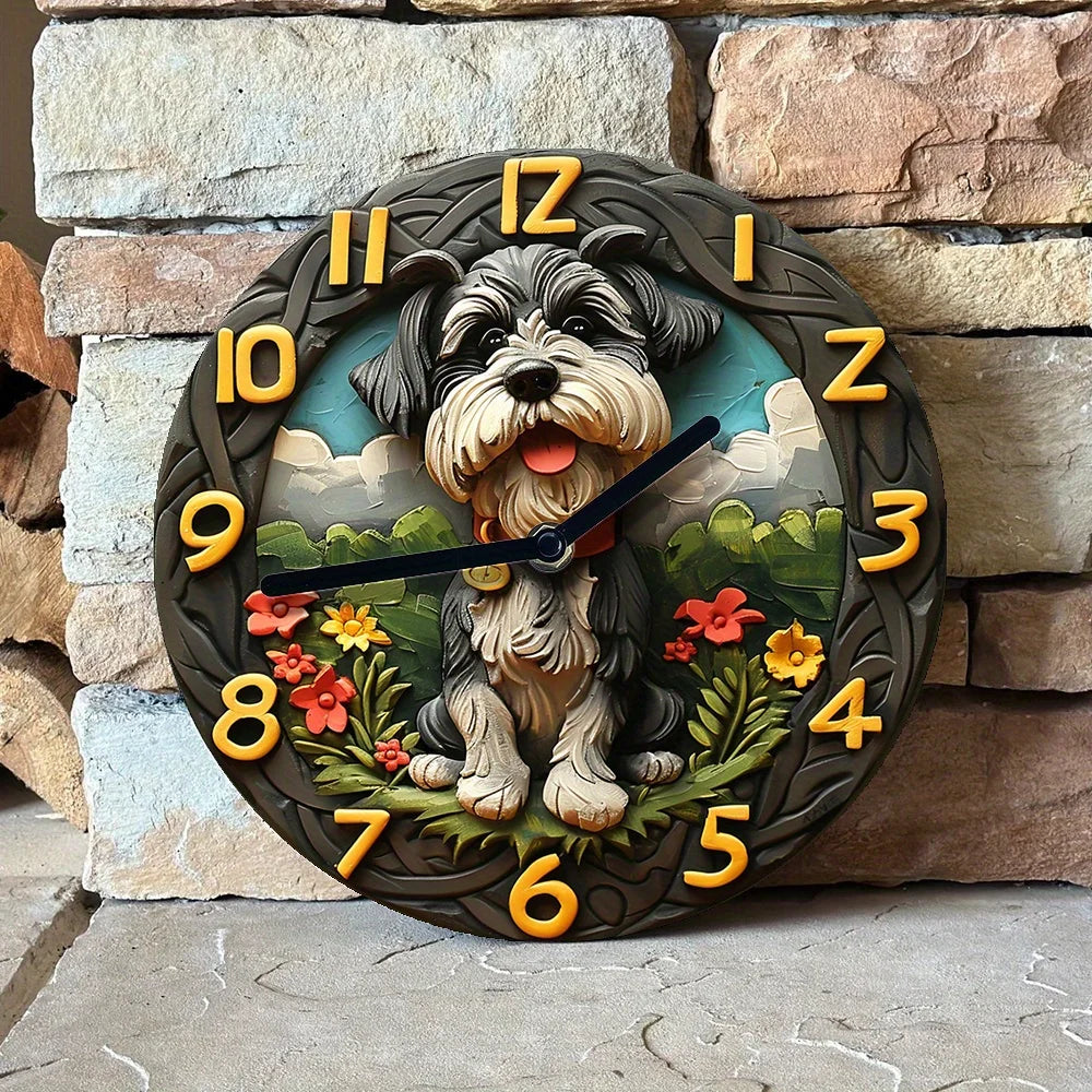 Reloj de pared Schnauzer Silencioso Chic