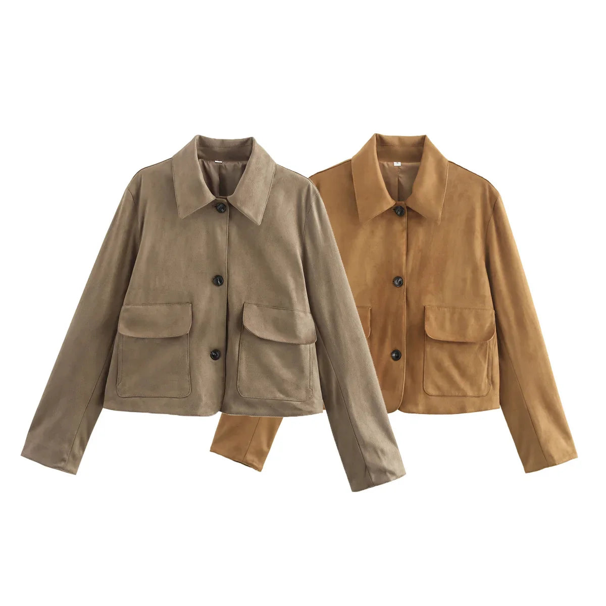 Emilia's Elegance: Rento Solid Suede Jacket -takki