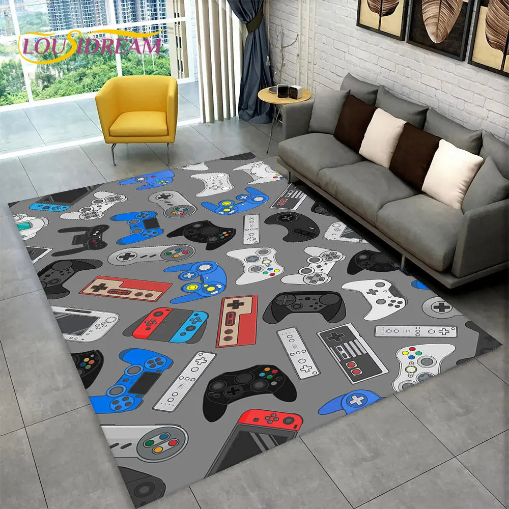 Alfombra de Juego Alex 3D Gamer - Gran Alfombra Antideslizante para Niños y Sala de Estar