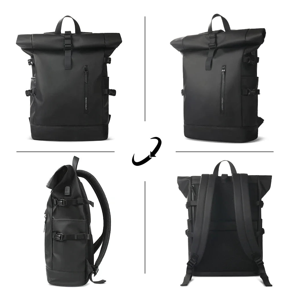 Erweiterbarer Reiserucksack – wasserdichte Laptoptasche mit großem Fassungsvermögen und USB-Anschluss zum Wandern, Radfahren und für den täglichen Gebrauch