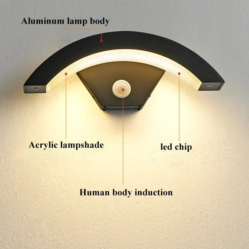 Luzes de Parede Exteriores Luna Curve