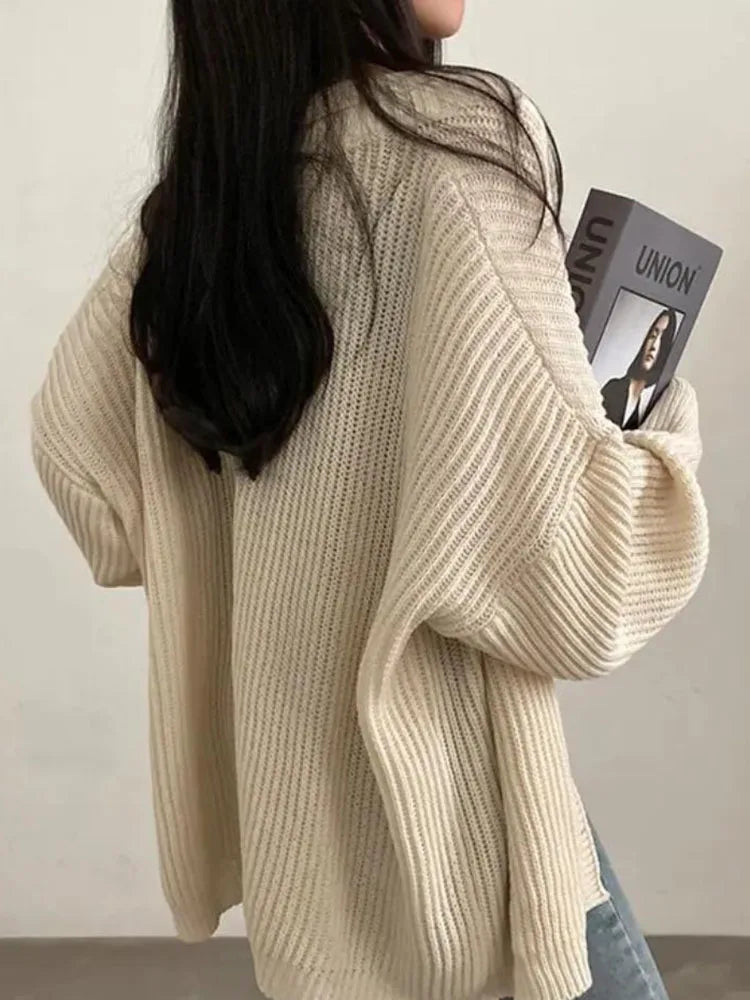 Oversized vintage cardigan - afslappet trøje med løs pasform til kvinder