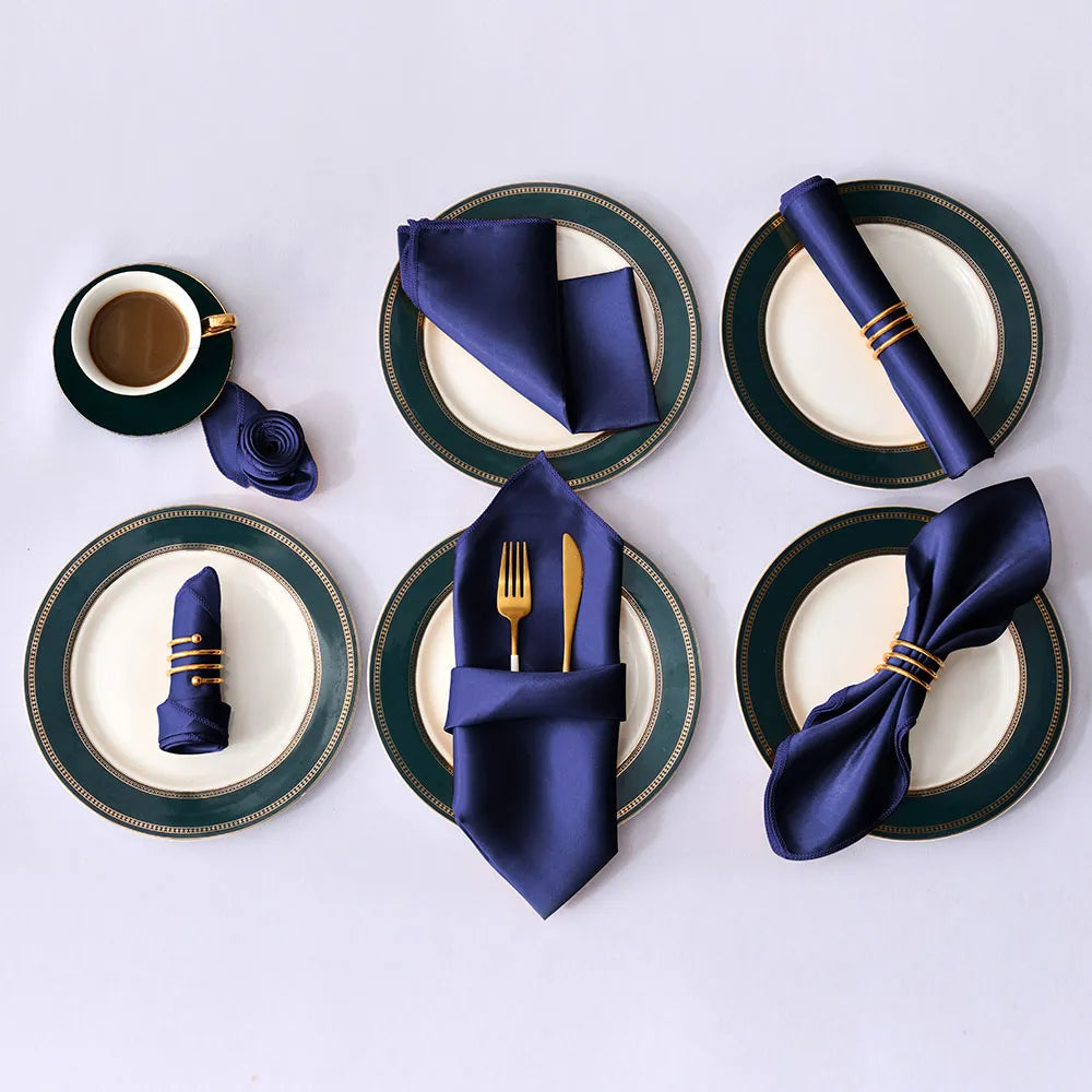 Satin Table Napkins, Set of 12, Size 30x30cm