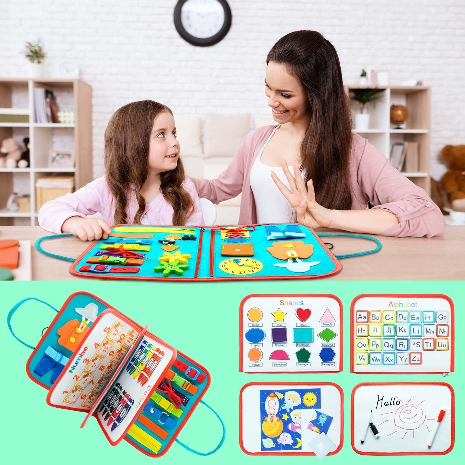 Sensory Book Board™ - Explorer et apprendre - Livre sensoriel Montessori pour l'apprentissage