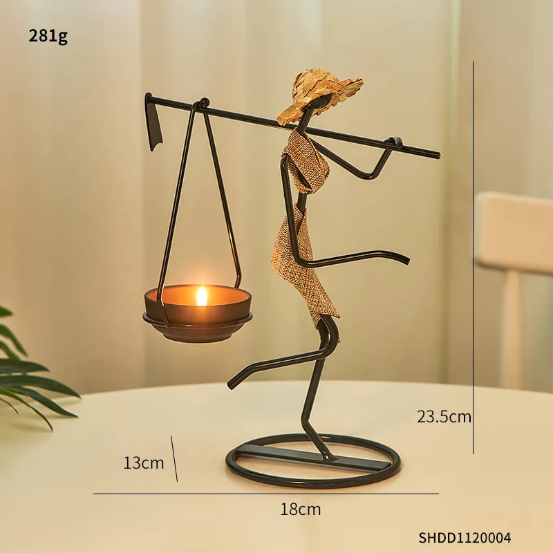 Woman Shaped Iron Candle Holder Luxury Romantic Decoration