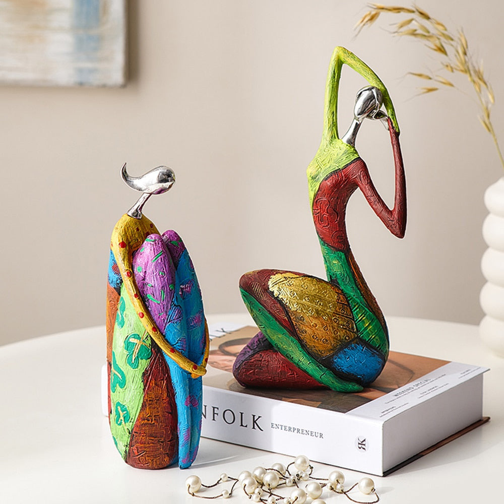 Vrimlo® Abstract Colorful Women Sculptures