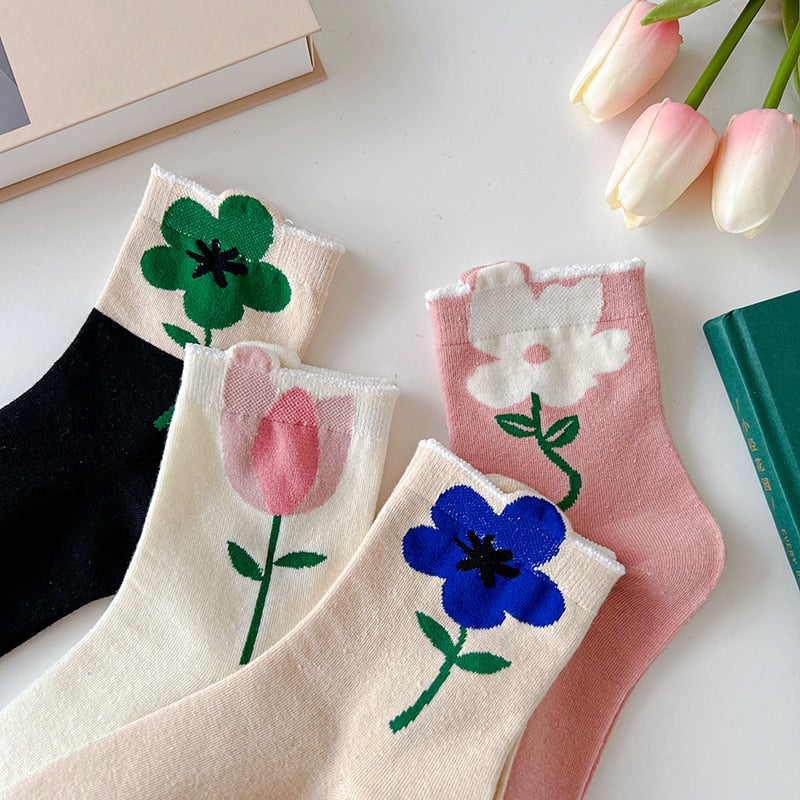 Chaussettes à fleurs