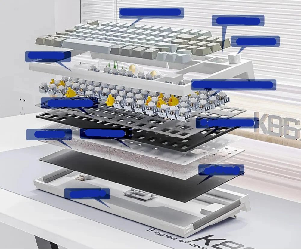 K86 Draadloos Hot-Swappable Mechanisch Toetsenbord Bluetooth/2.4g Met Scherm en Volumeknop voor Games en Werk