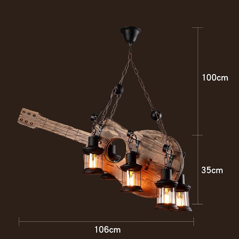 Antique Industrial Retro Wood LED Ceiling