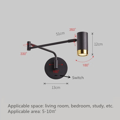 KIN Grace - Touch Sensor Vegglys Justerbar Swing Lang Arm