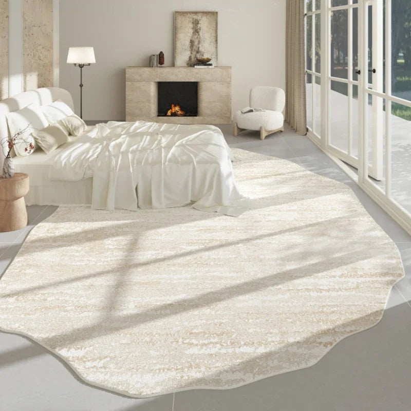 Sara's Light Luxury Plush Rug - Soft Marble Irregular Shape for Bedroom & Living Room