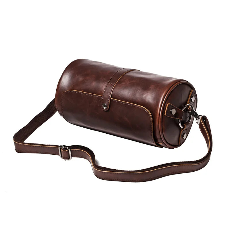 Men's Vintage Barrel Shoulder Bag