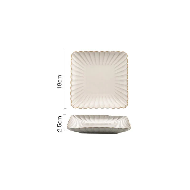 White Retro Ceramic Dishes Plates