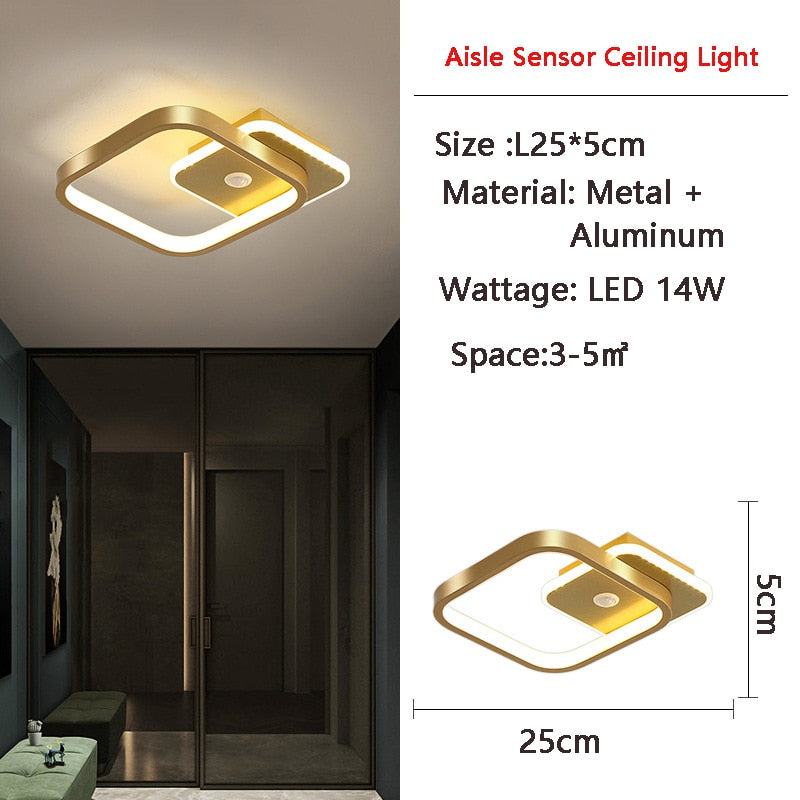 Human PIR-rörelsesensor LED-taklampa för sovrumskorridor