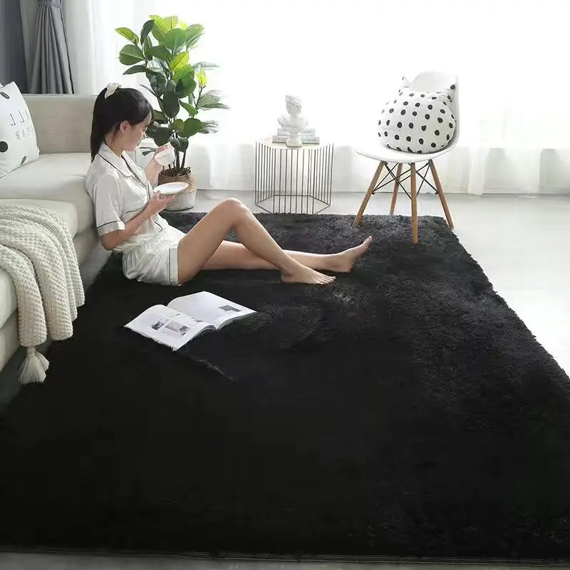 Winnie Luxe Furry Rug – Modern Soft Shag Carpet for Bedroom & Living Room