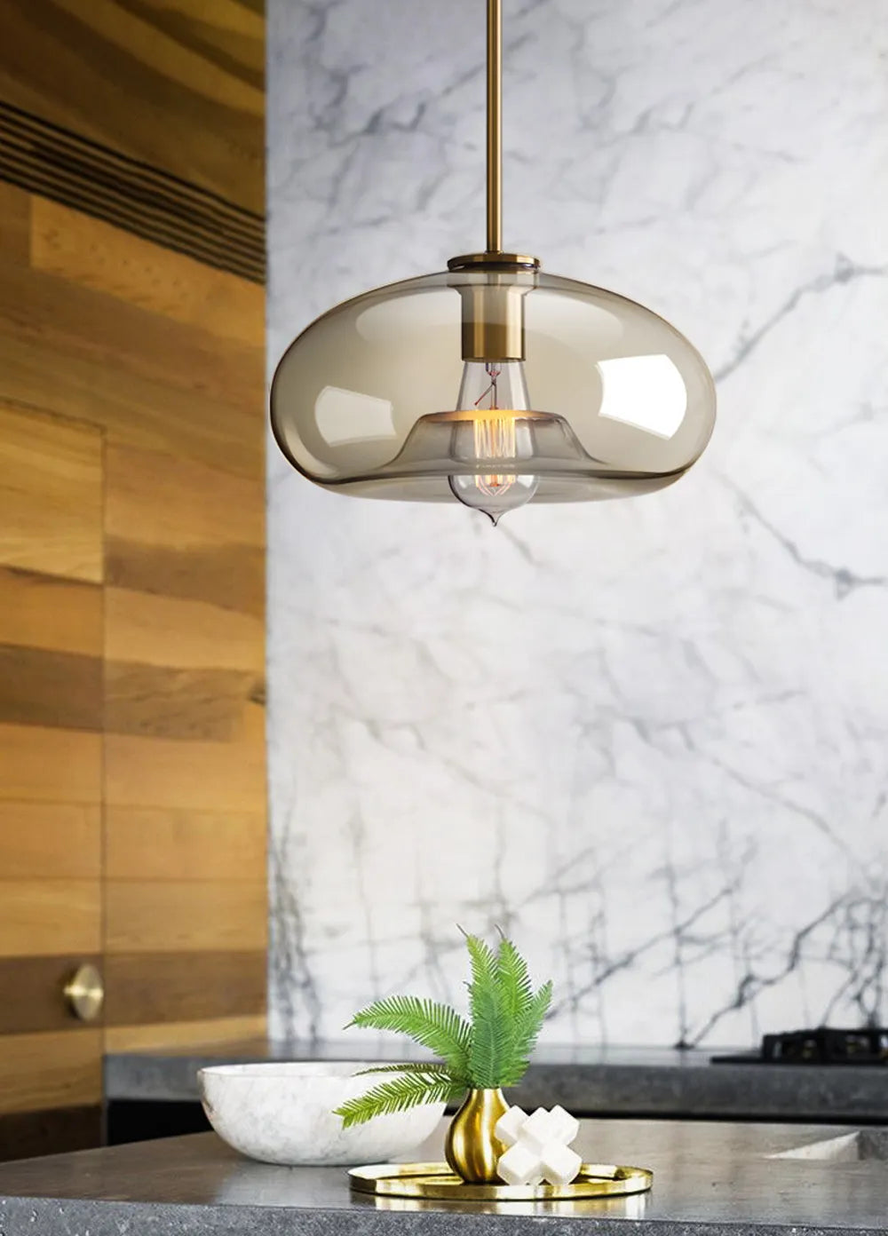 Severský industriální styl skleněný moderní luxusní LED závěs