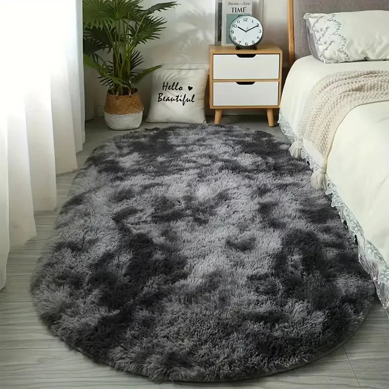 Sara Fluffy Alfombra Antideslizante Tie-Dye – Suave Alfombra de Felpa para Decoración del Hogar