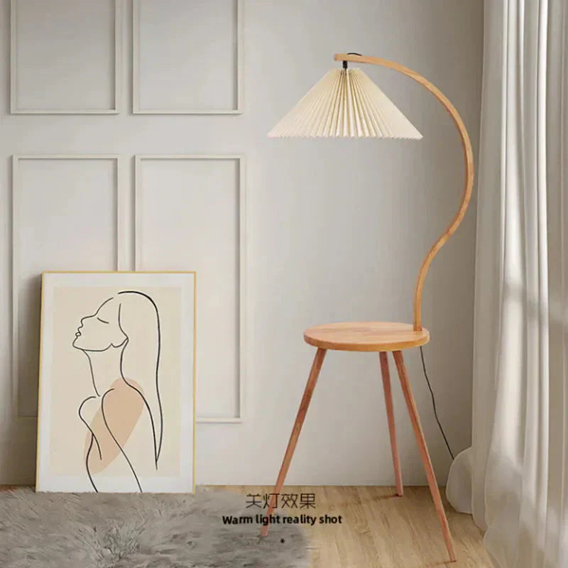 Lampe de table en bois vintage – Design simple et élégant – Parfaite pour la décoration du salon ou de la chambre