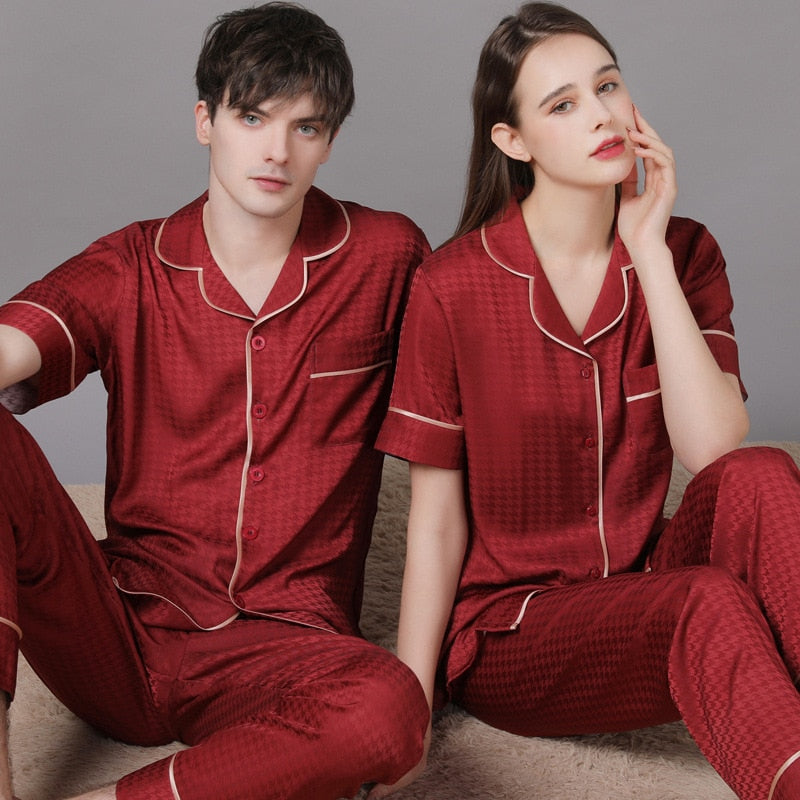 Elegant couple pyjamas set