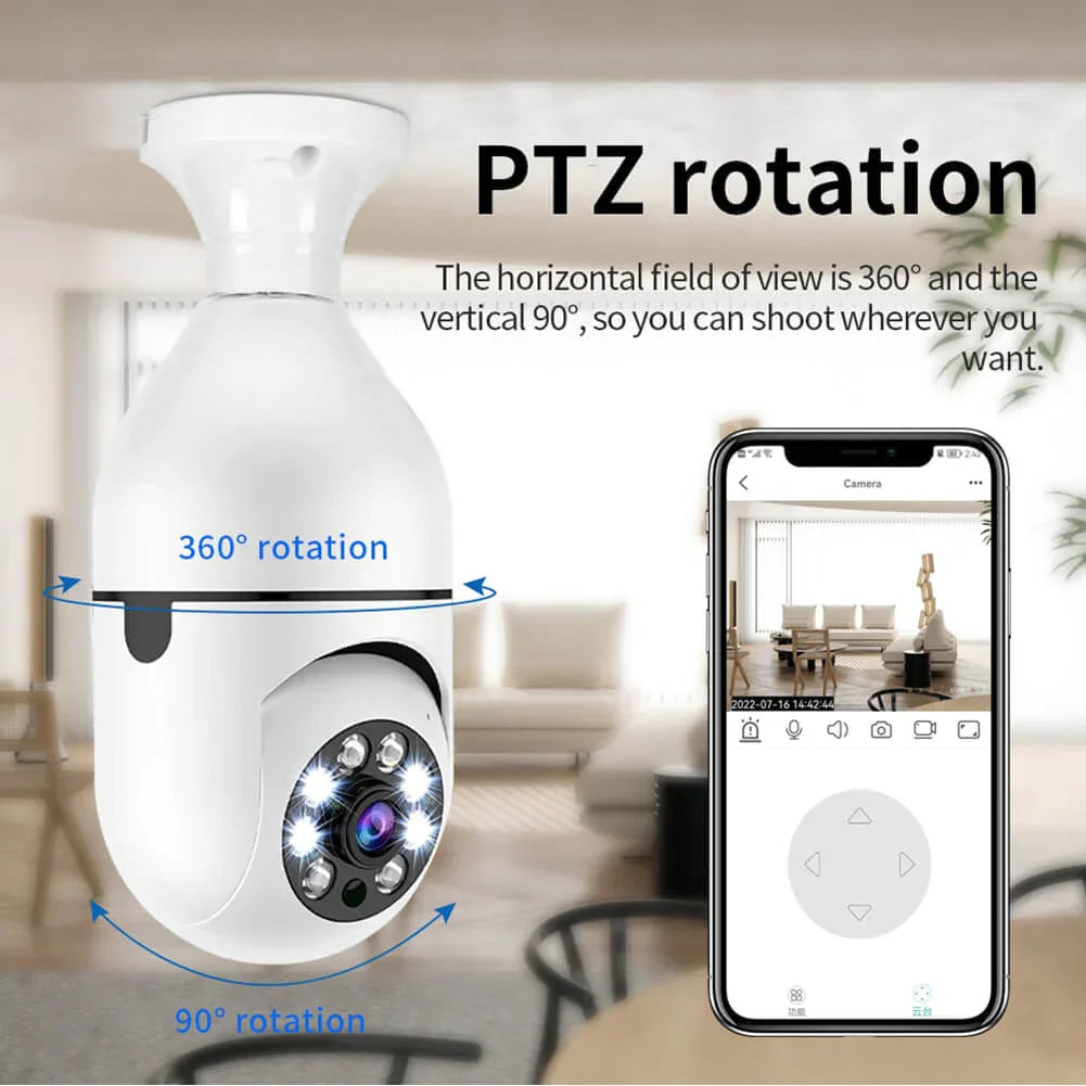 360° SURVEILLANCE CAMERA BULB