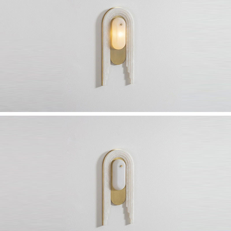 IIS Luxury Frosted Marble Wall Light G9 Copper Gold Wall Sconce