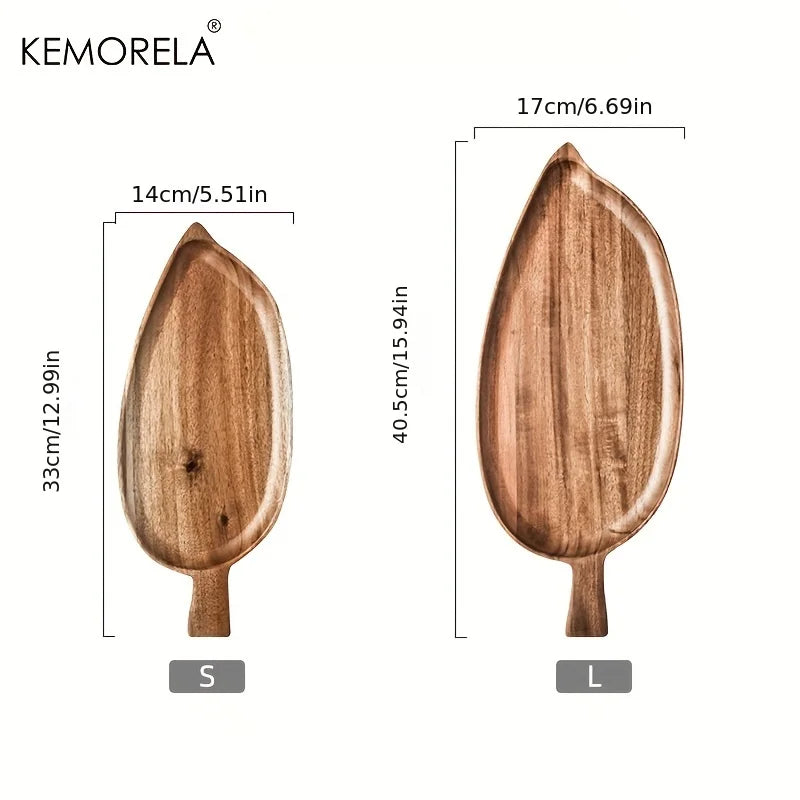 Kemorela-lehden muotoinen puulautanen