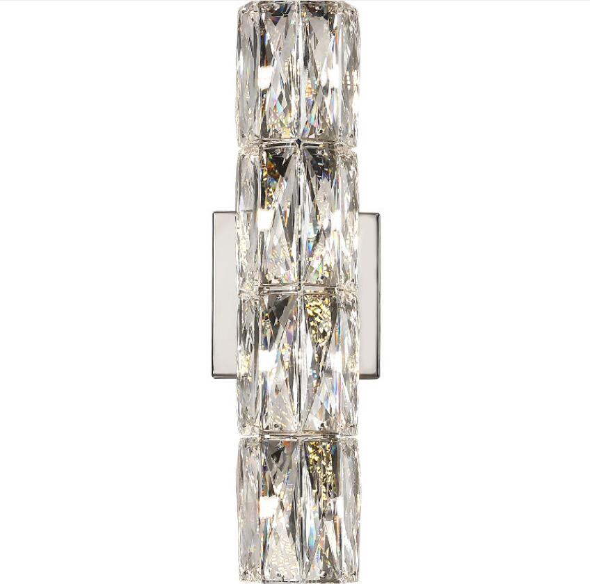 Silver Spark Crystal Wall Lamp