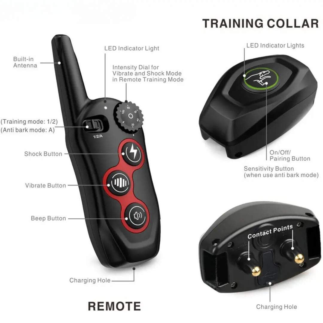 Smart Dog Training Collar with Remote - Automatic Anti-Bark, 3 Training Modes, Waterproof