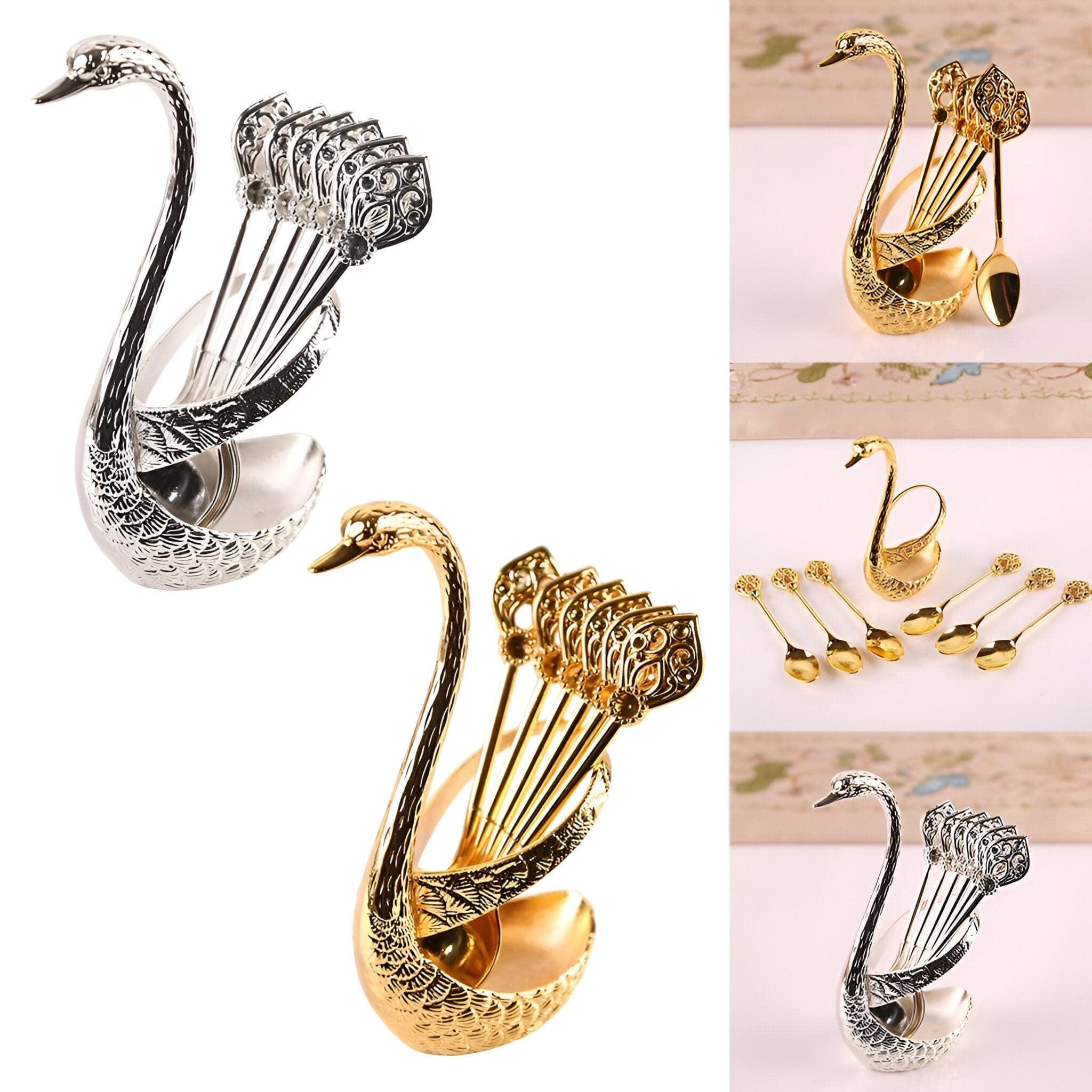 Conjunto de Louça para Jantar com Base Decorativa de Cisne