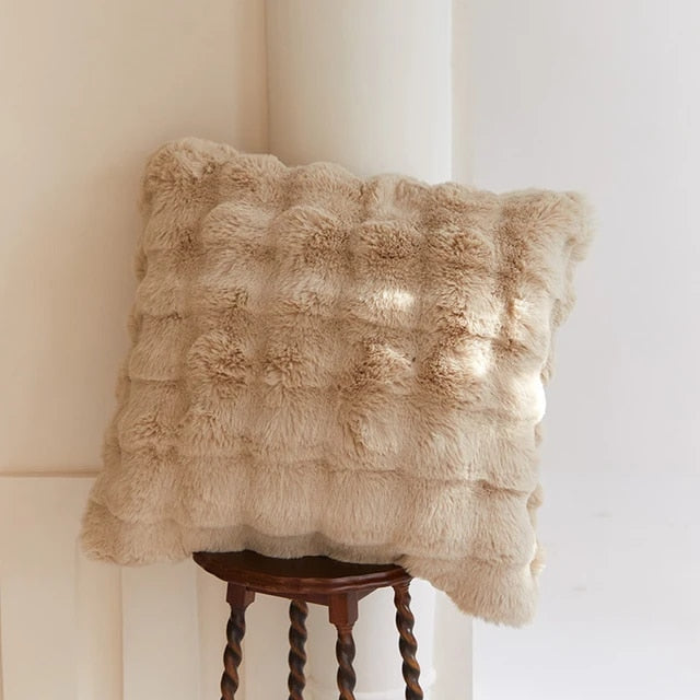 Super Soft Fluffy Luxury Rabbit Faux Fur Wave Throw - 4 farver