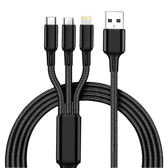 3-in-1 USB-Kabel Typ C – Universelles Lade- und Datenkabel