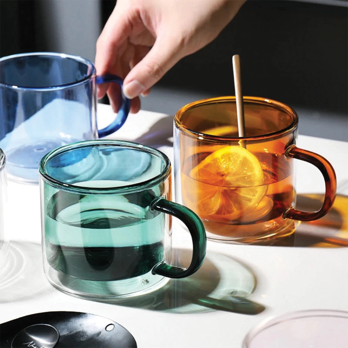 Amber Glass Mug - Durable, Heat-Resistant Coffee & Tea Cup