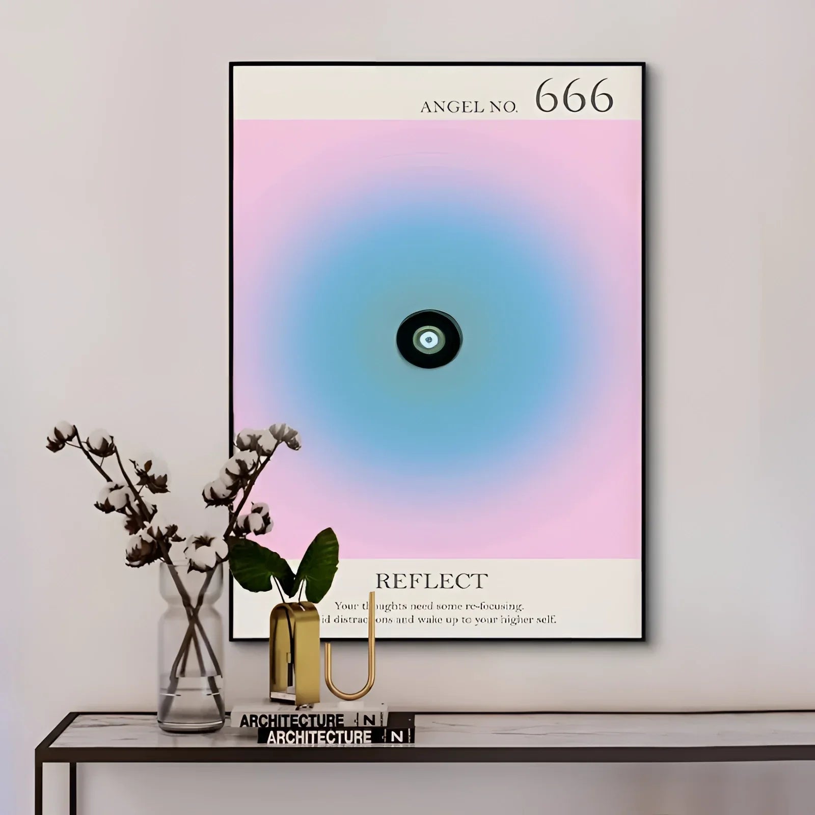 Poster cu Numărul Îngerului 666: Decor pentru Trezirea Spirituală și Meditație