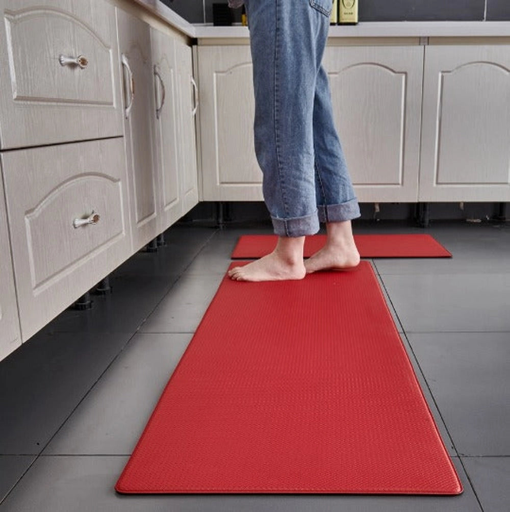 Alfombrilla de cocina ergonómica anti-fatiga, antideslizante, negra, impermeable