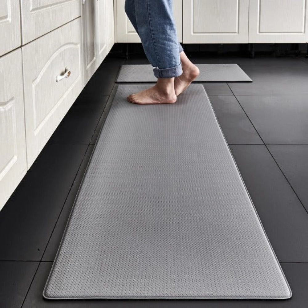 Alfombrilla de cocina ergonómica anti-fatiga, antideslizante, negra, impermeable