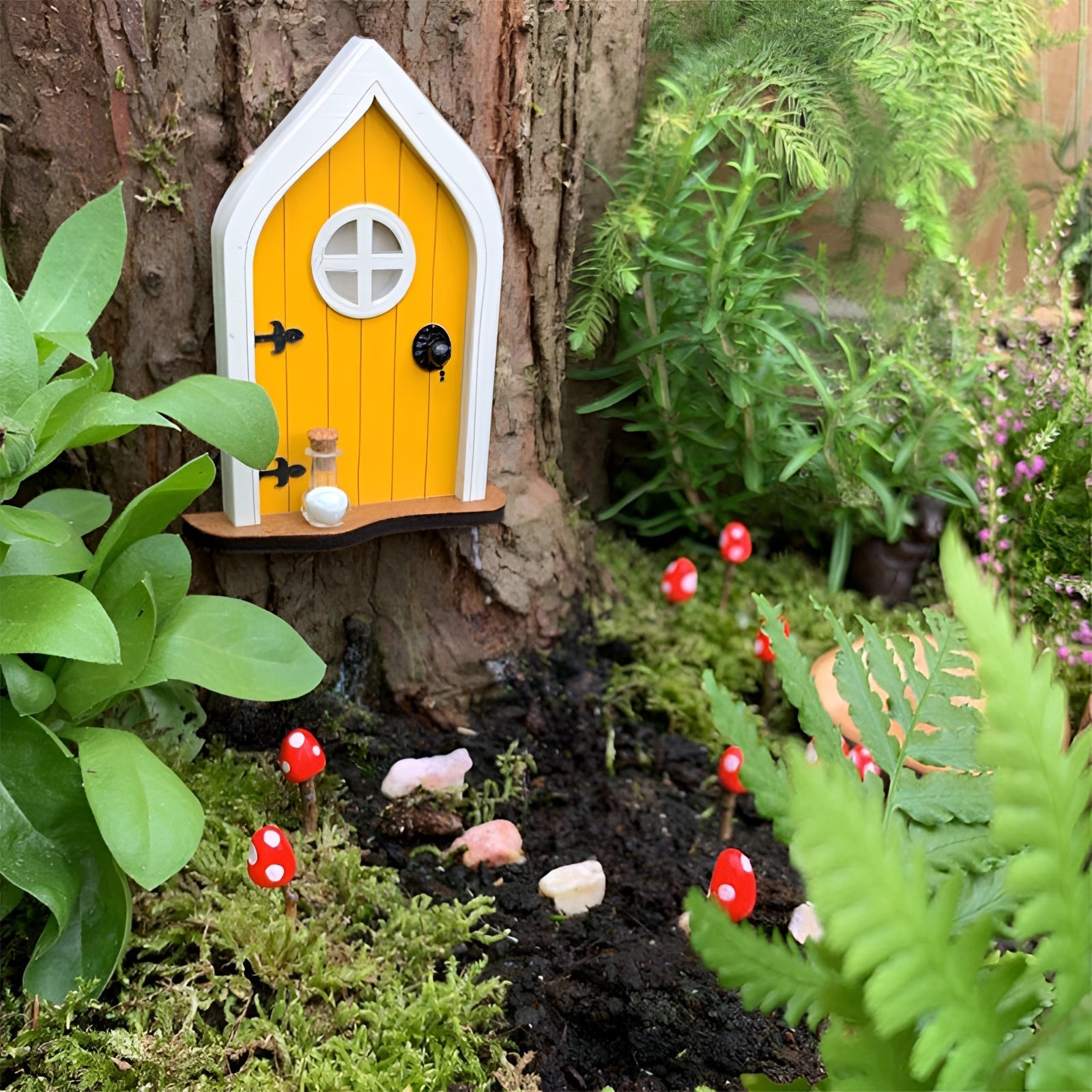 Fairy Garden Door - Miniature Enchanted Tree Decor & Accessory