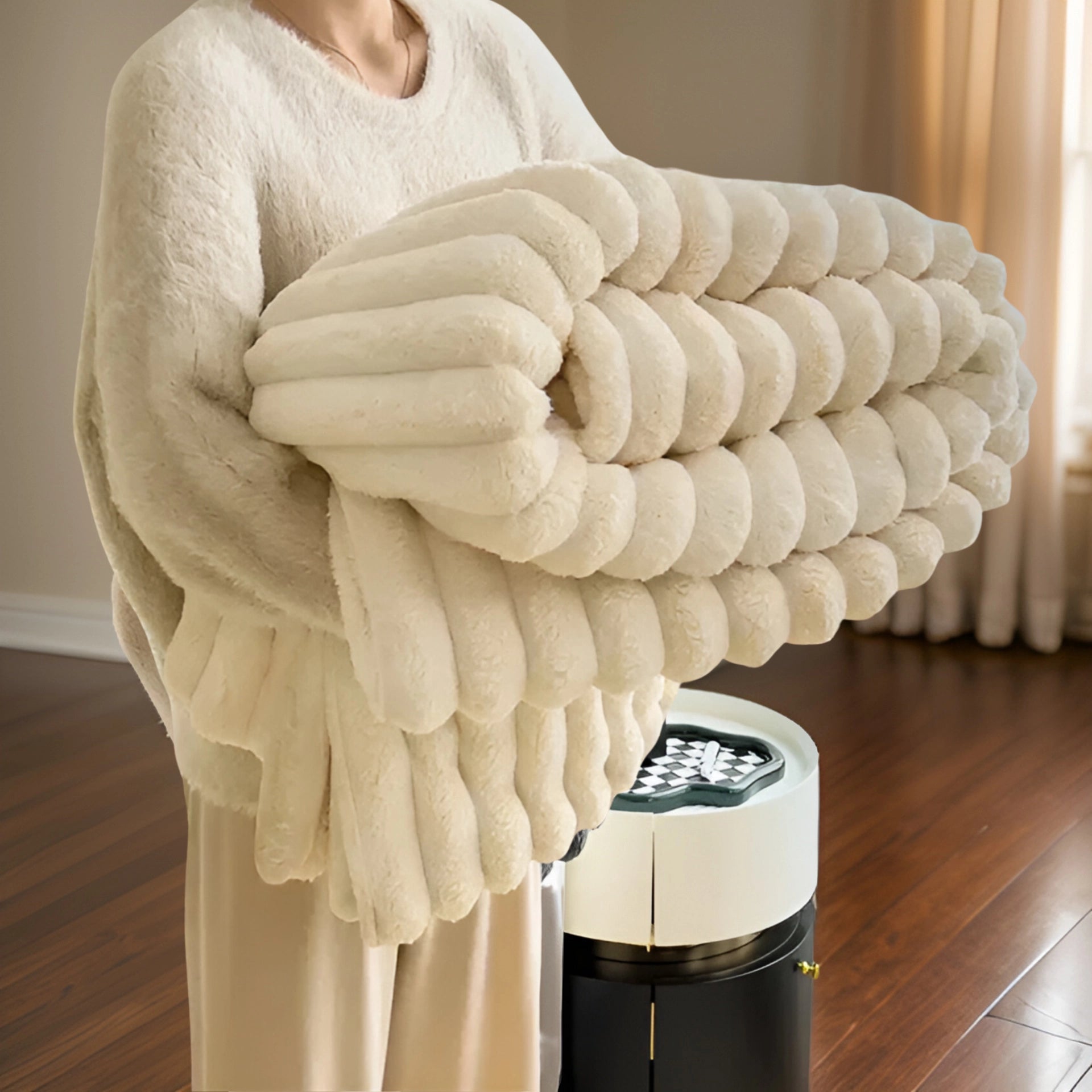 Luxury Chunky Knit Blanket | Soft Modern Plush Throw & Decor