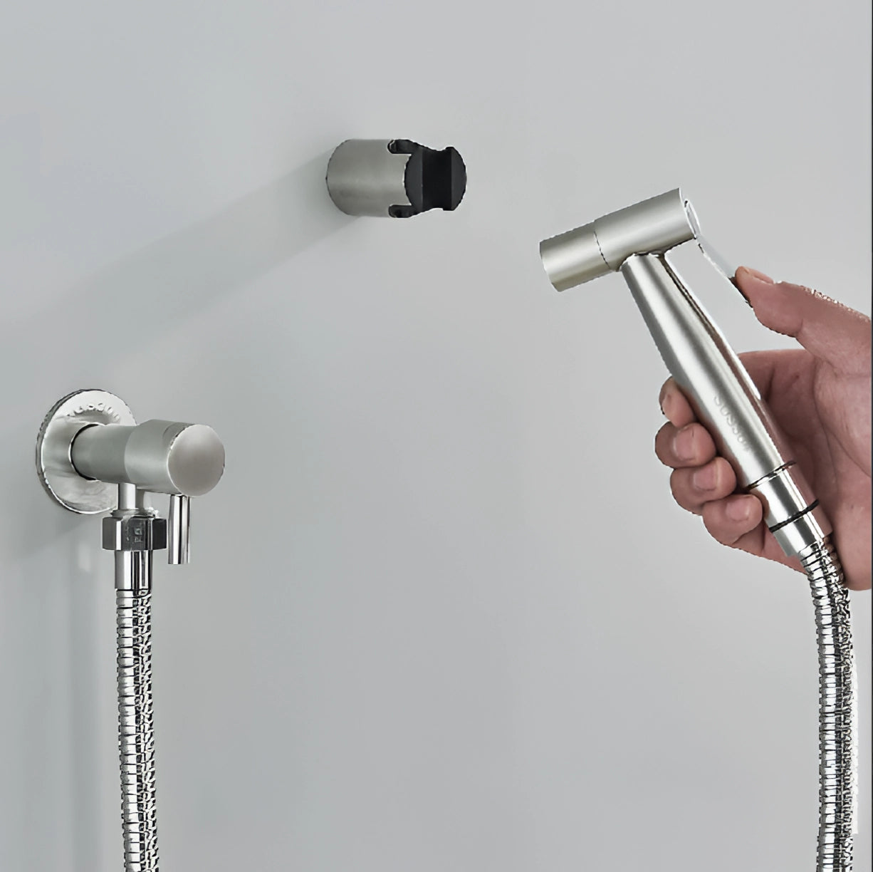 Modern Stainless Steel Handheld Bidet Sprayer - Easy Install Kit