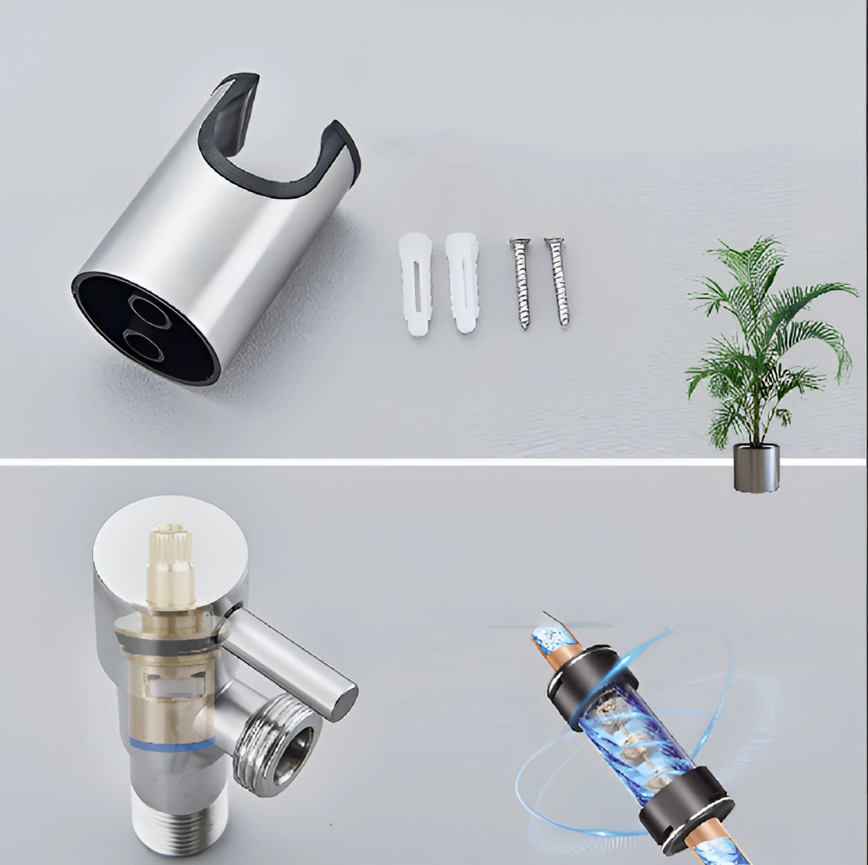 Modern Stainless Steel Handheld Bidet Sprayer - Easy Install Kit